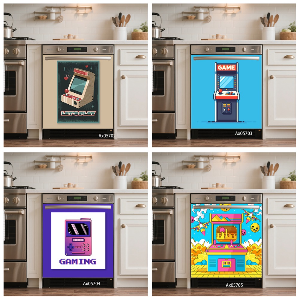 Arcade Game Cabinet - Adesivo per Porta Lavastoviglie Stile Retrò