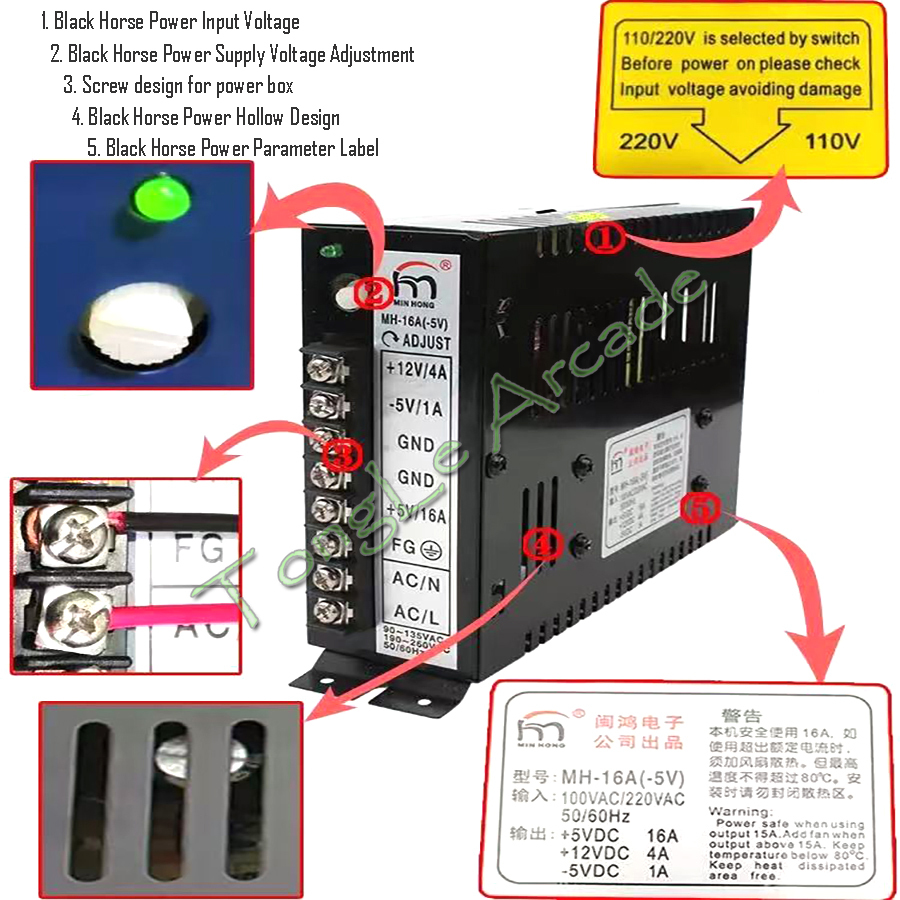 Coin Acceptor Selector - Componenti per Arcade Jamma MH-16A(-5V) 5V
